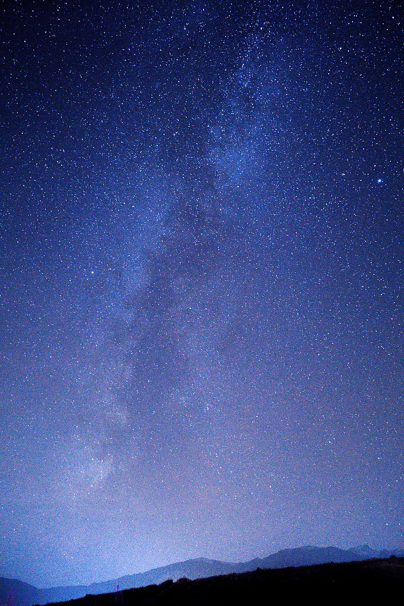 nebula, stars, mountains, night, starry sky, HD phone wallpaper