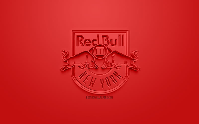New York Red Bulls 2, creative 3D logo, USL, red background, 3d emblem,  American football club, HD wallpaper | Peakpx