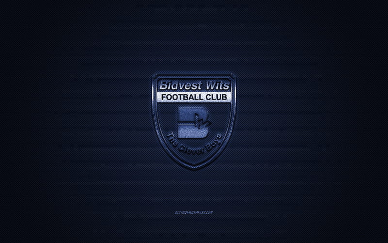 Bidvest Wits FC, South African football club, South African Premier Division, blue logo, blue carbon fiber background, football, Johannesburg, South Africa, Bidvest Wits FC logo, HD wallpaper