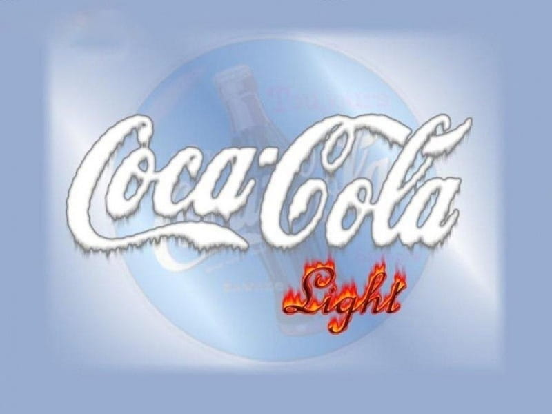 COKE LIGHT, cola, coca cola, soft drinks, fire, frosty, thirsty, flame, ice, popular, HD wallpaper