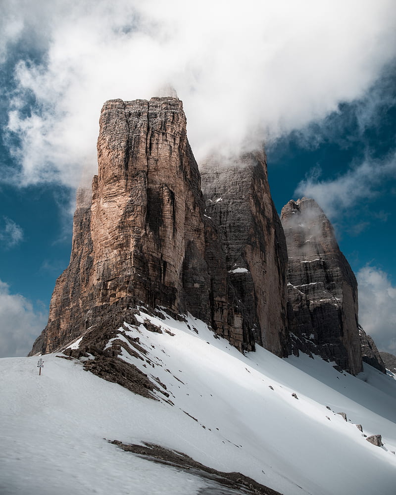 Tre Cime di Lavaredo Peak in Italy, HD phone wallpaper