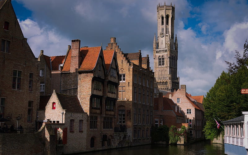 Bruges, Belgium, architecture, Bruges, Belgium, houses, HD wallpaper