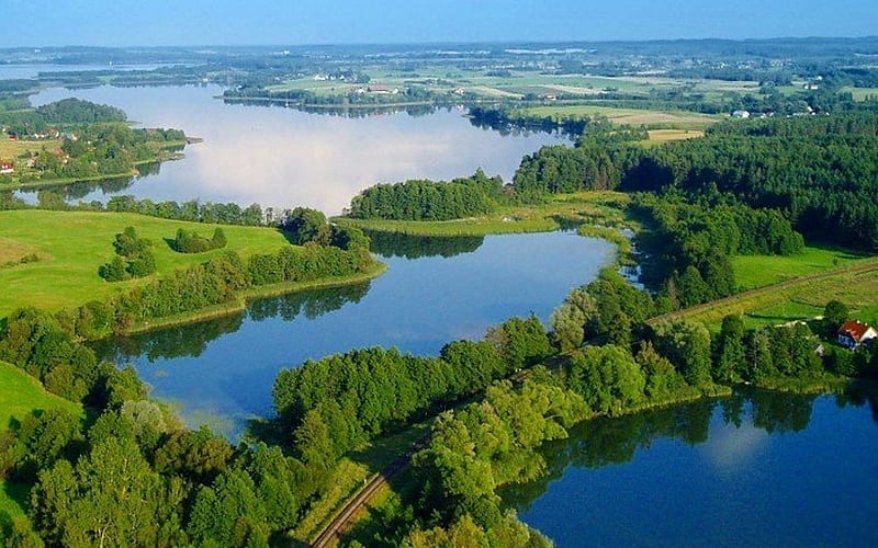 Lakes of Mazury, Poland, lakes, summer, Poland, nature, Mazury, HD wallpaper