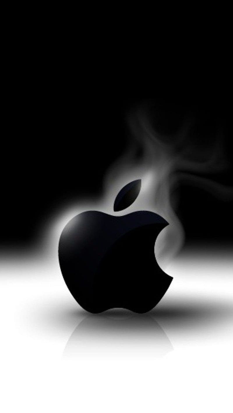 Apple Logo, black, white, HD phone wallpaper