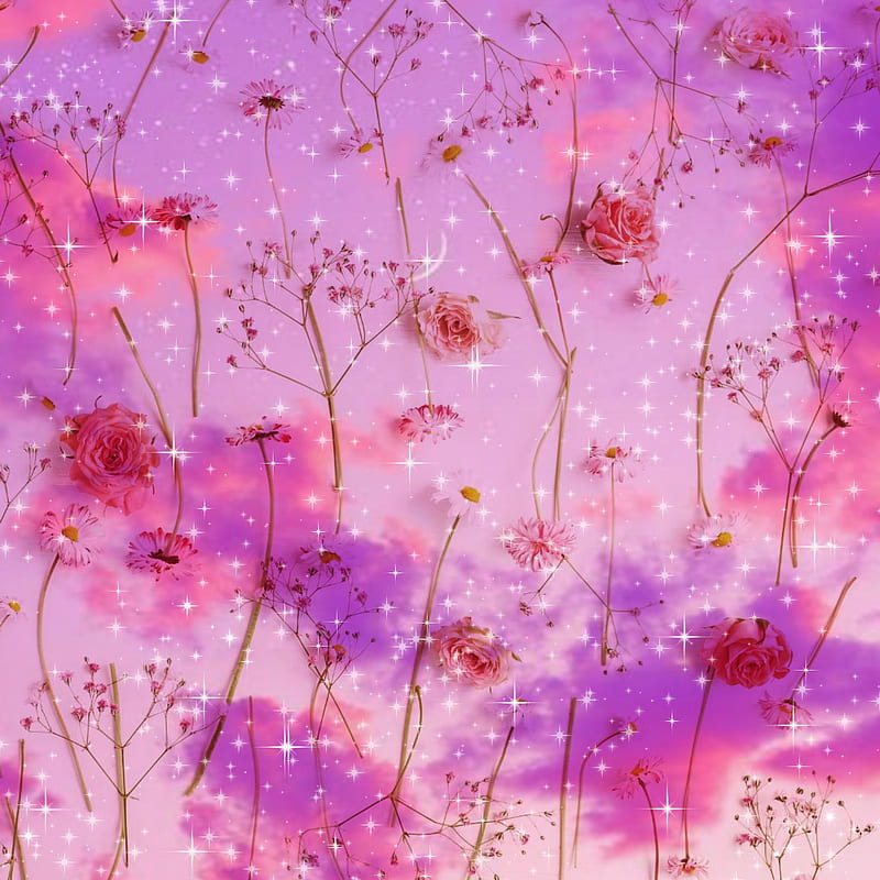 Aesthetic , desenho, flowers, iphone, lavender, nature, pink, poppy, samsung, HD phone wallpaper