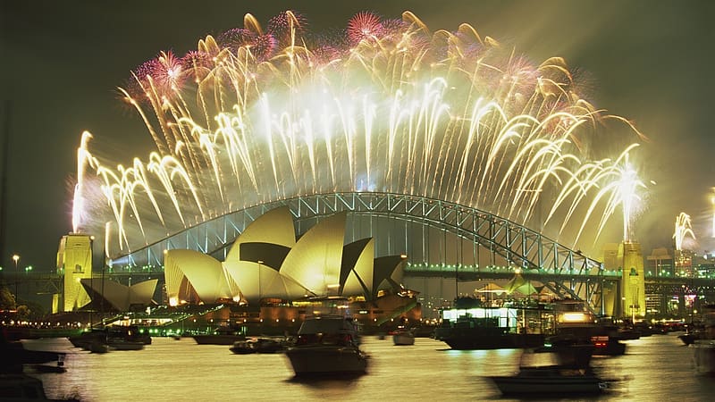 Fireworks, , Australia, Sydney Opera House, Sydney Harbour Bridge, HD wallpaper
