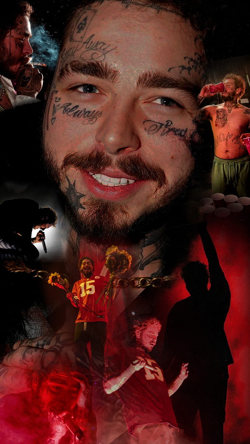 Post malone Red , aesthetic, hollywood, postmalone, stoney, HD phone wallpaper