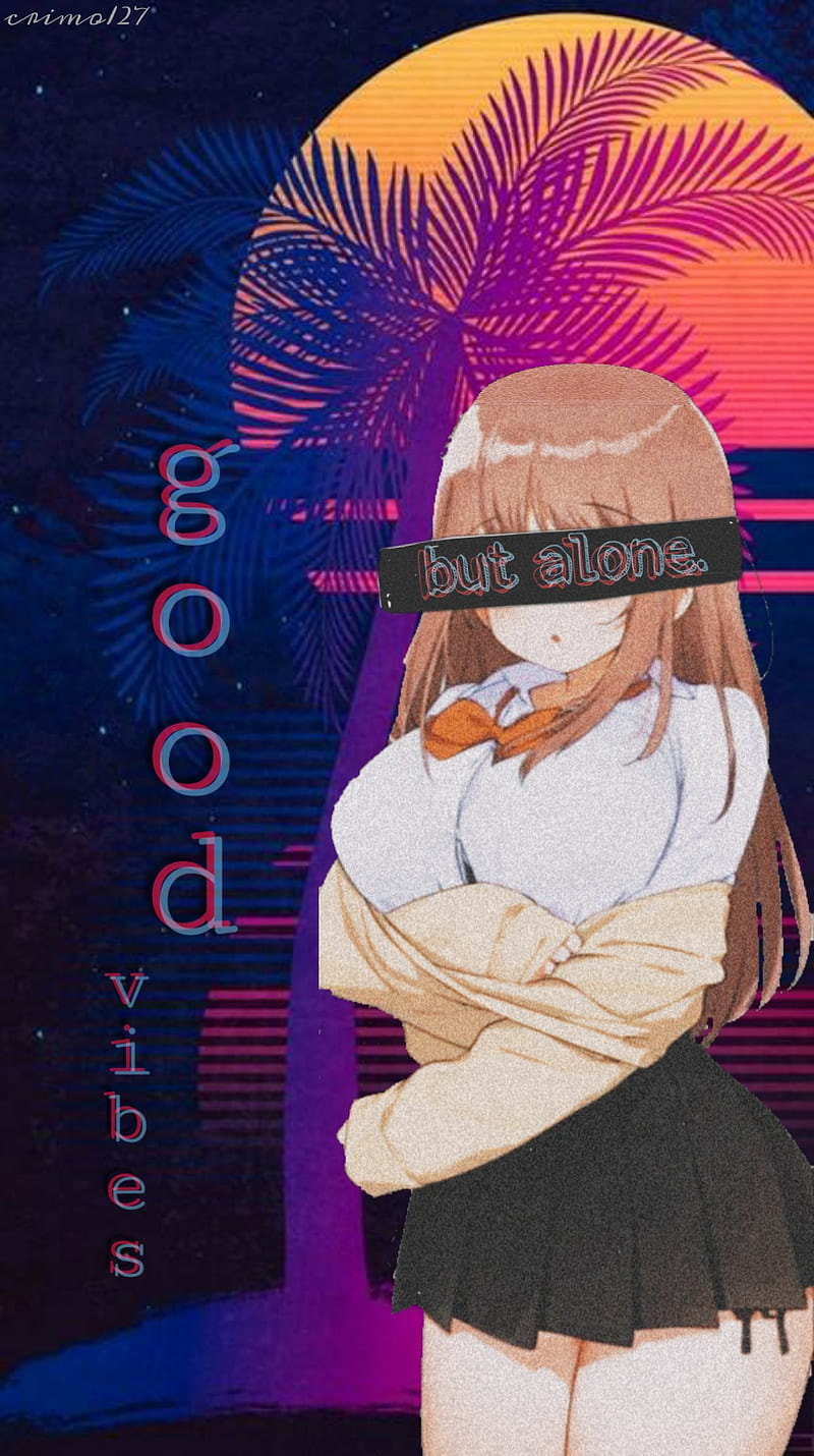 Lonely good vibes, aesthetic anime, good vibes, retro, vaporwave, HD phone  wallpaper