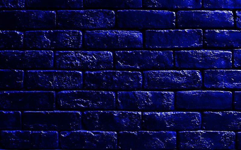 dark blue bricks background close-up, dark blue bricks, dark blue brickwall, bricks textures, brick wall, bricks, wall, bricks background, dark blue stone background, identical bricks, HD wallpaper