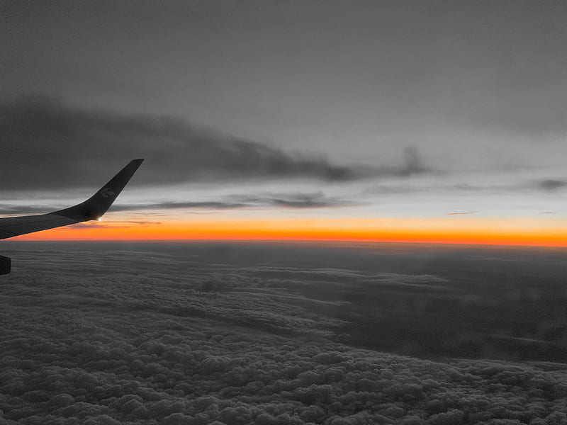 Sunset, airplane, aviation, black, bts, color, iphone, jet, minimal, phone,  HD wallpaper | Peakpx