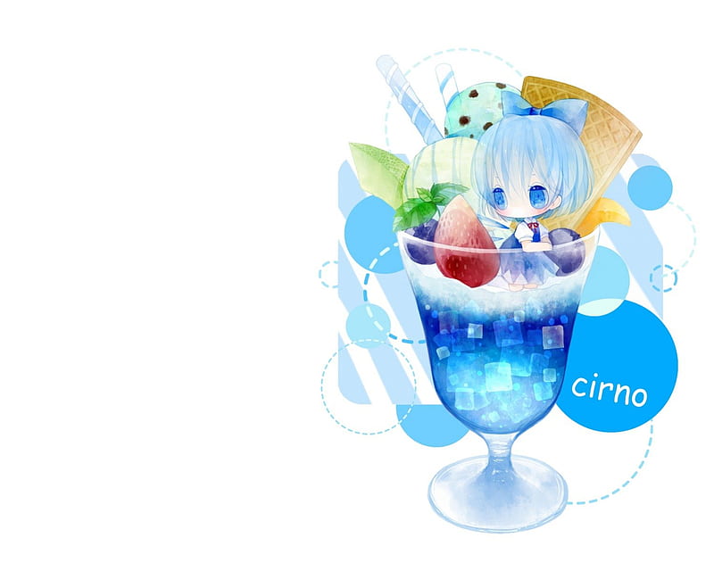 Cirno Hungry Adorable Wing Anime Touhou Anime Girl Blue Eyes Fairy Delicious Hd Wallpaper Peakpx
