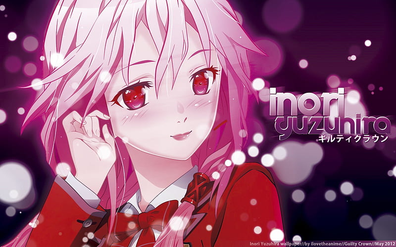 inori, pink eyes, guilty crown, egoist, anime, inori yuzuriha, anime girl, pink hair, vocalist, HD wallpaper