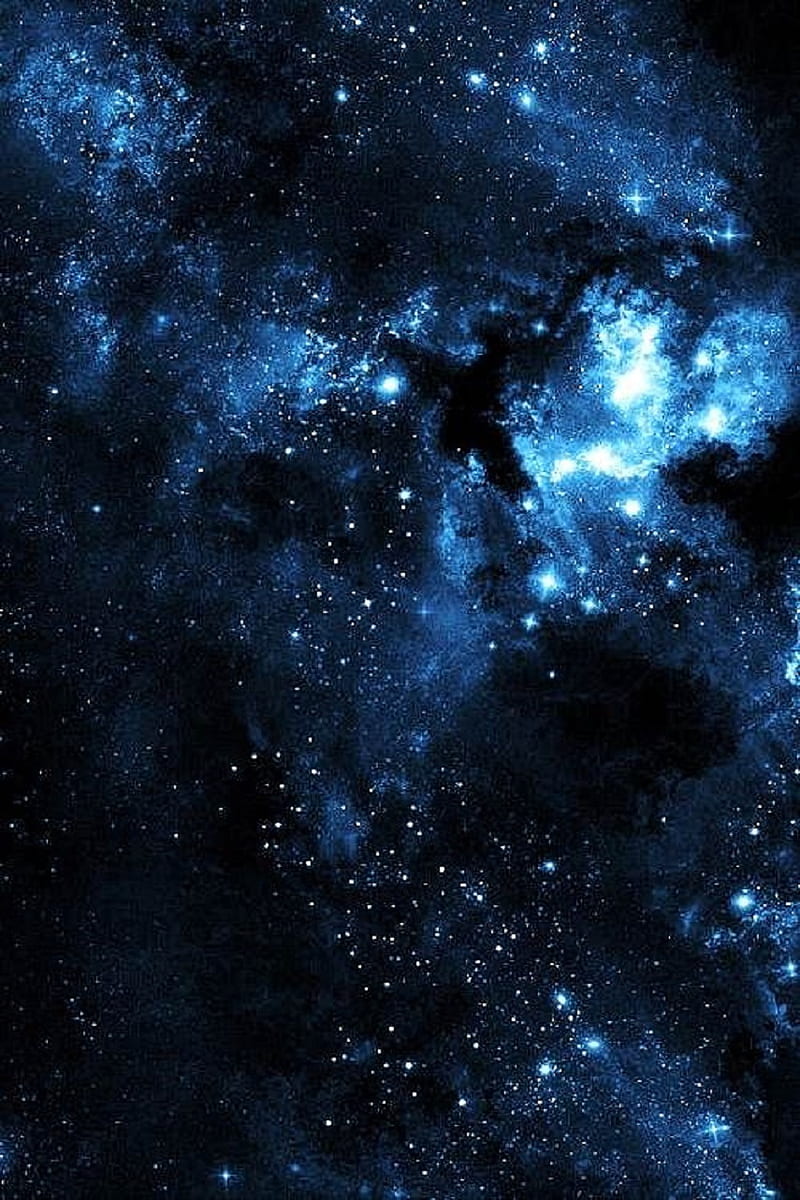 Blue Space, cosmos, stars, galaxy, galaxy, nebula, sky, stars, universe, HD phone wallpaper