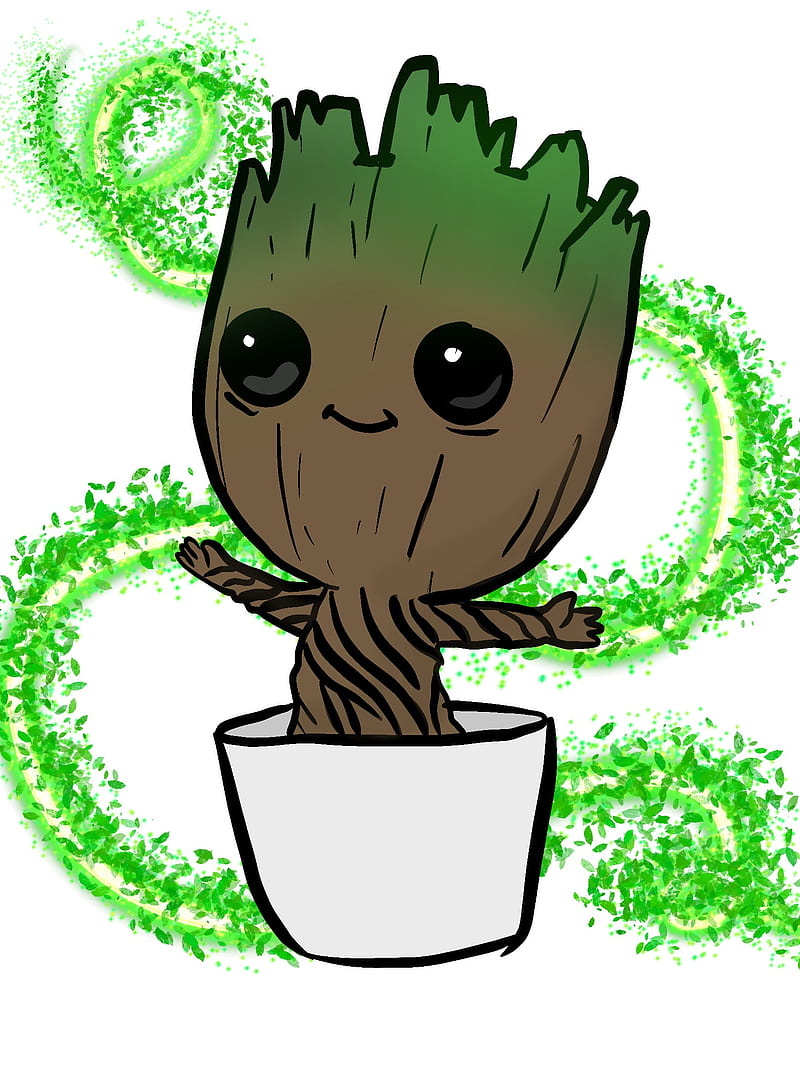 Baby groot, aesthetic, ggg, green, guardians of the galaxy, HD phone wallpaper