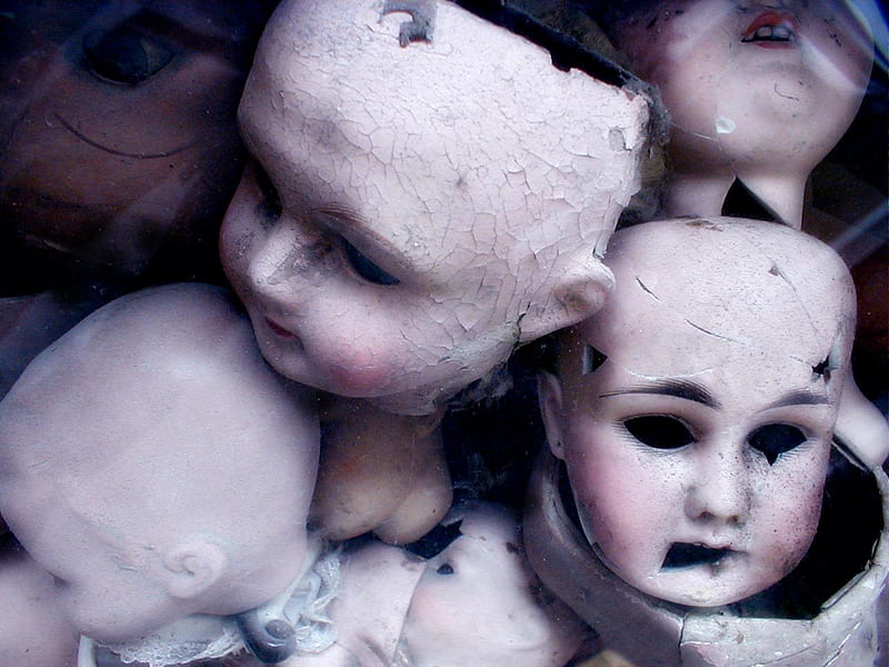 Dolls, faces, heads, porcelain, HD wallpaper
