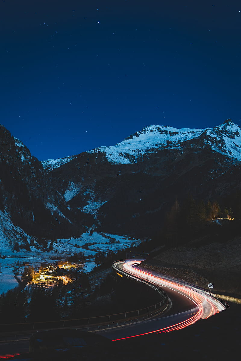 HD night mountain road wallpapers | Peakpx