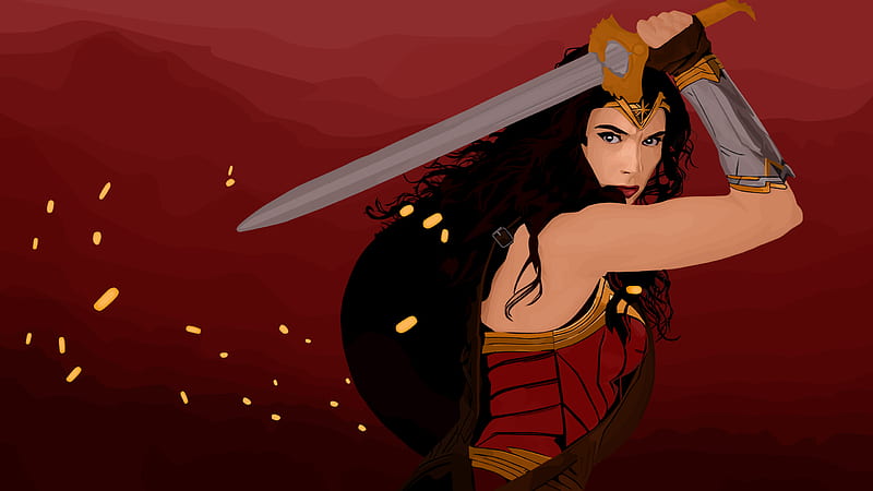 Wonder Woman Vector Artwork, wonder-woman, superheroes, artist, artwork, digital-art, behance, HD wallpaper