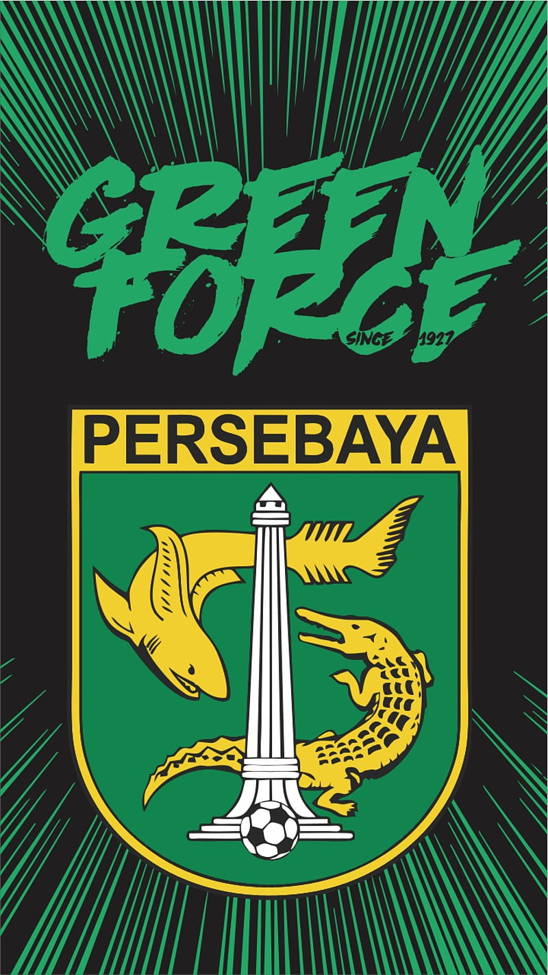 black green force, green force, football, persebaya, arema, soccer, surabaya, 1927, man, HD phone wallpaper