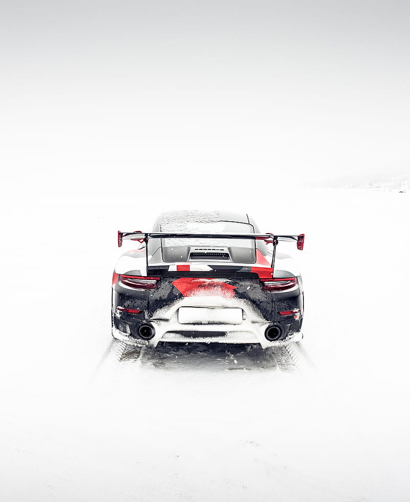 sports car, rear view, snow, winter, off road, HD phone wallpaper