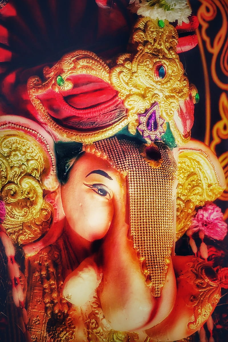 Ganapati Bappa, ganapati, lord ganesha, vinayaka, HD phone wallpaper