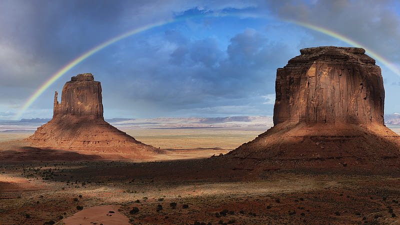 Arizona Desert Landscape Nature Rainbow Monument Valley Travel, HD wallpaper