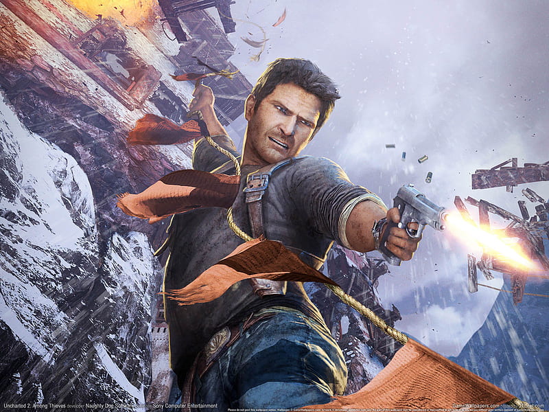 Among Thieves, shooting, gun, action, uncharted 2-among thieves, game, attack, adventure, HD wallpaper