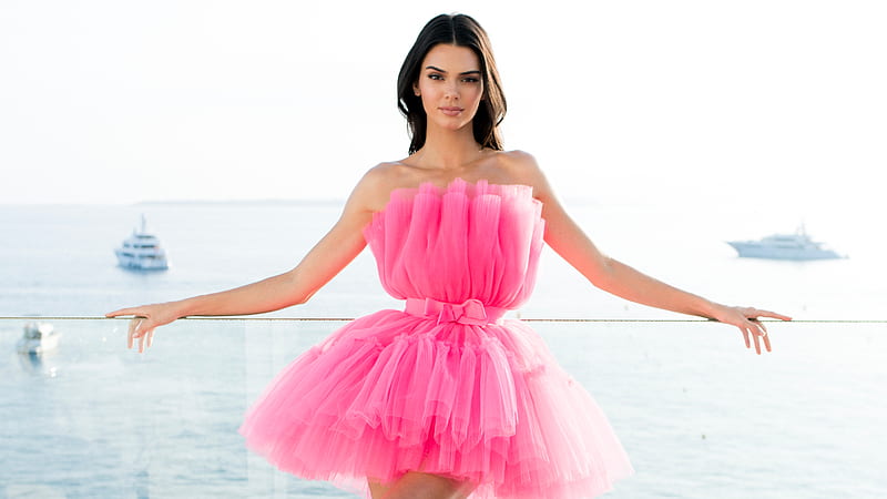 Kendall Jenner AmfAR Cannes Gala hoot 2019 , kendall-jenner, celebrities, girls, model, pink, dress, HD wallpaper