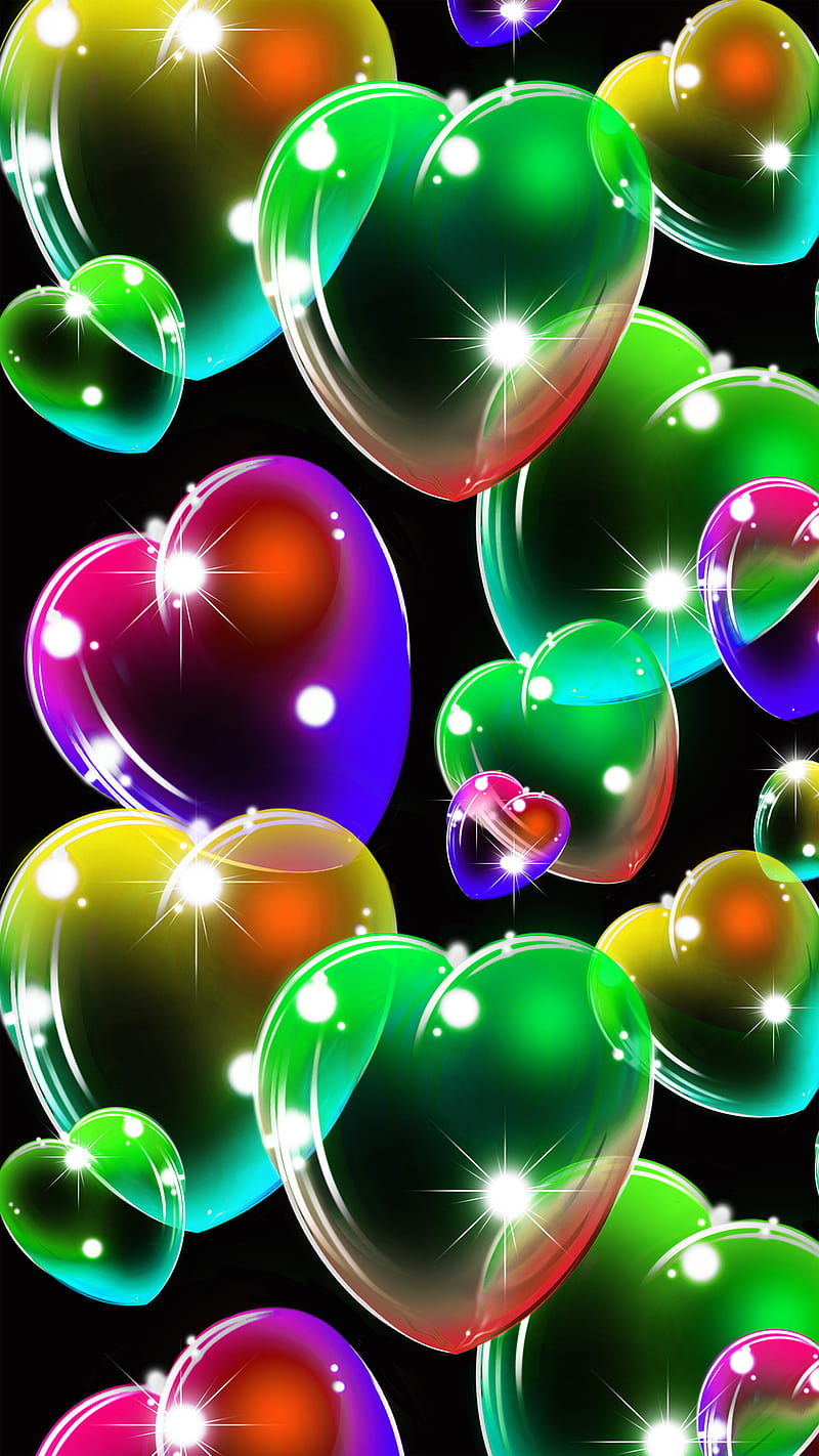 Bubble Hearts , Bubble, Fenrir, HD phone wallpaper