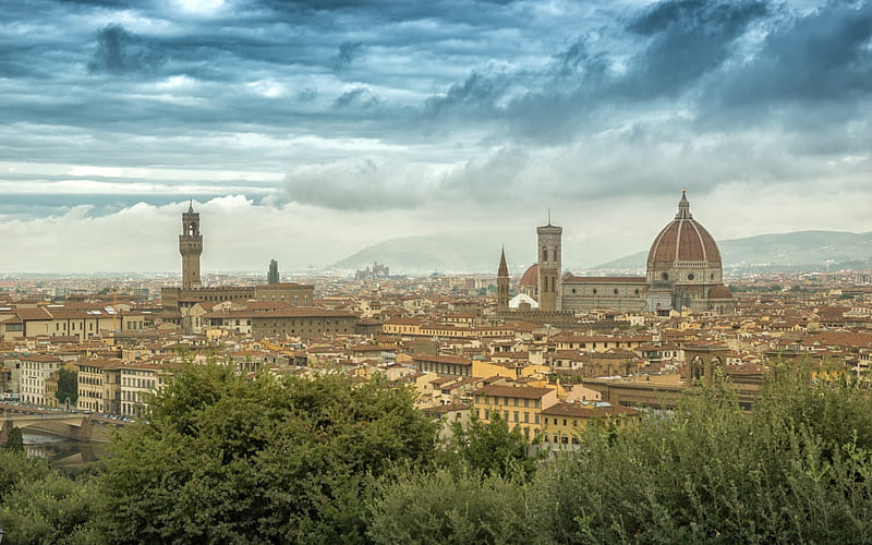 Bargello, Florence Cathedral, Florence, cityscape, panorama, old city, beautiful architecture, Italy, HD wallpaper