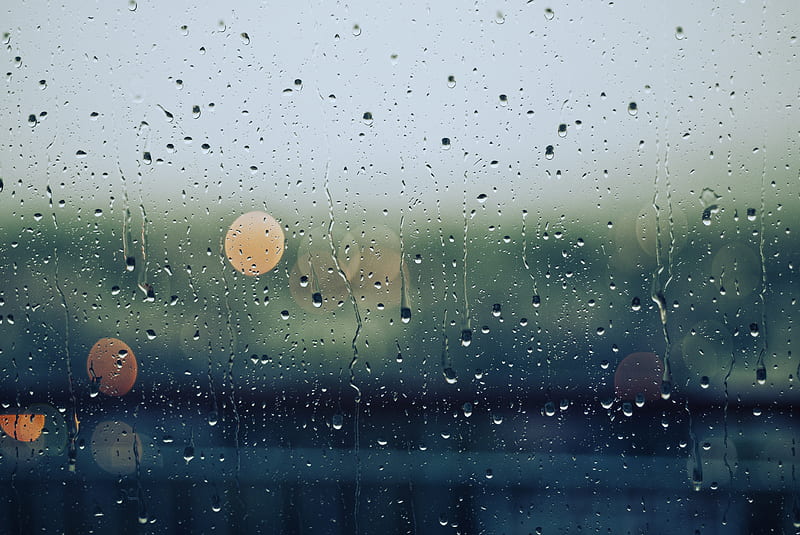 moisture, window, bokeh, raining, water drops, Nature, HD wallpaper