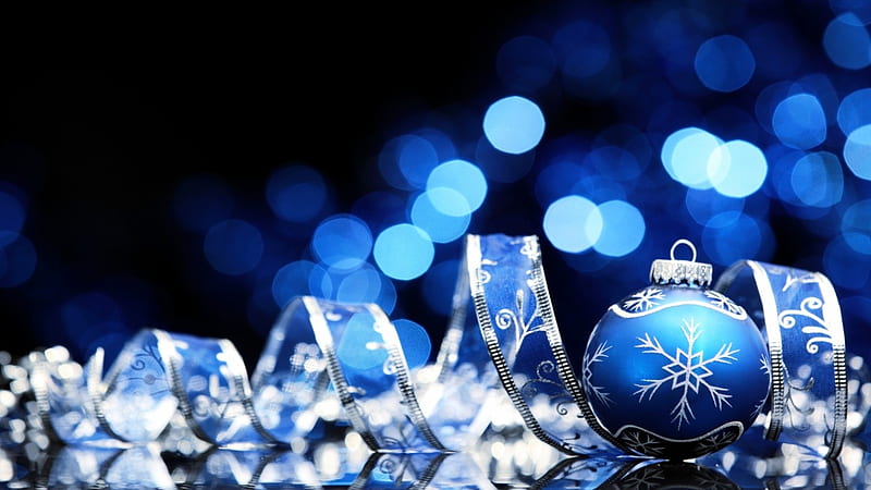 Yule Blessings, ornaments, graphy, christmas, decorations, abstract, xmas, blue, HD wallpaper