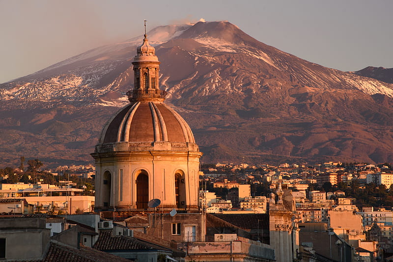 Churches, Church, Basilica, Catania, Italy, Mount Etna, Sicily, HD wallpaper