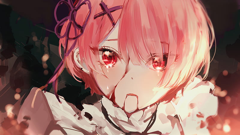 Crying Girl Pink Hair Ram Rezero Starting Life In Another World Hd Wallpaper Peakpx