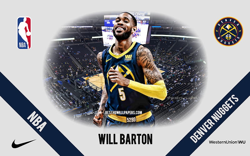 Will Barton, Denver Nuggets, American Basketball Player, NBA, portrait, USA, basketball, Pepsi Center, Denver Nuggets logo, HD wallpaper
