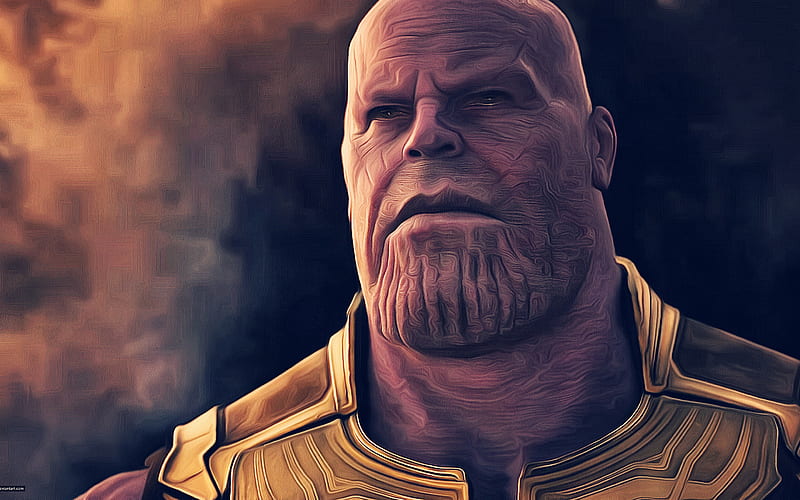 Thanos, fan art, 2018 movie, superheroes, Avengers Infinity War, Dave Bautista, HD wallpaper