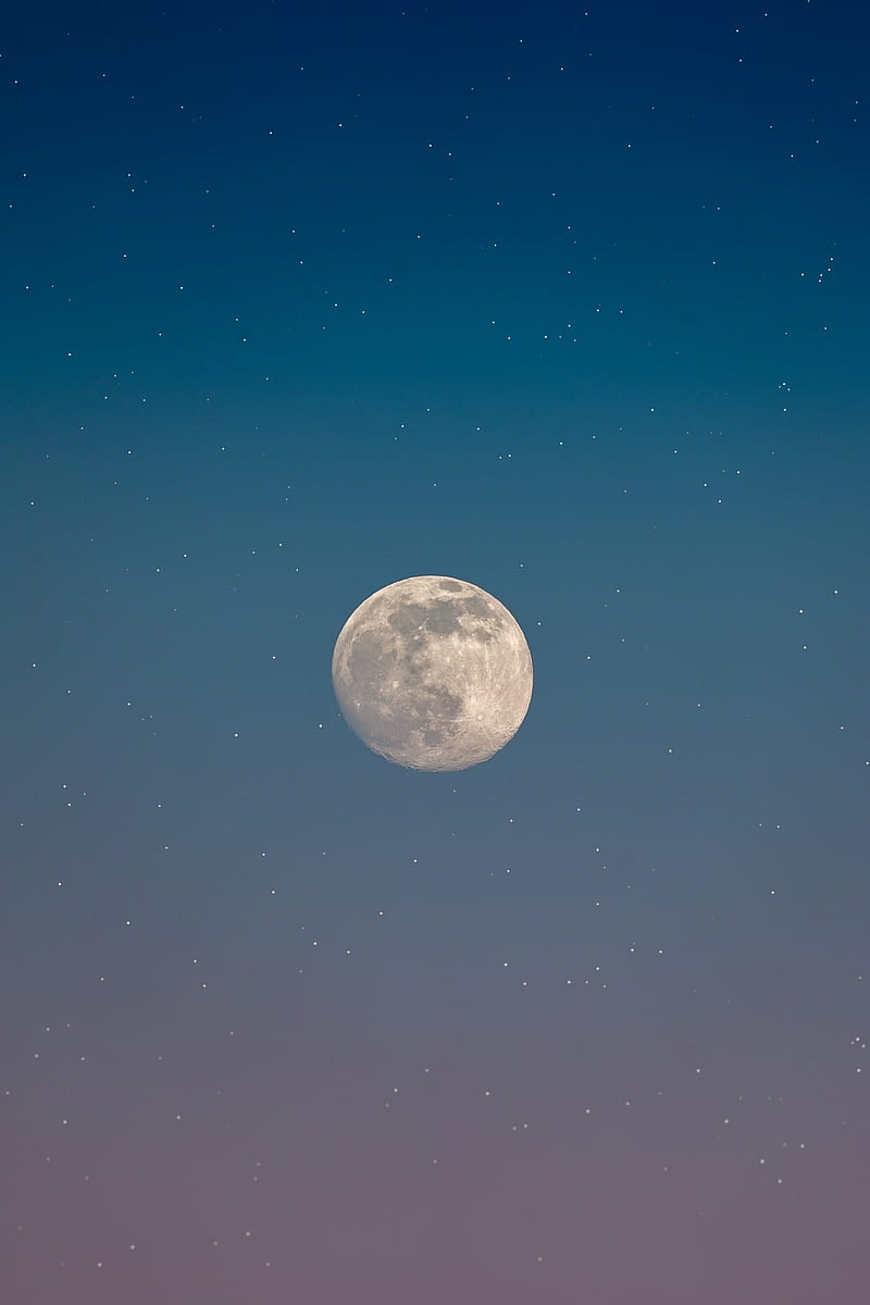 Moon, full moon, stars, sky, space, HD phone wallpaper | Peakpx