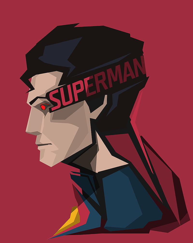 Superman, DC Comics, red background, superhero, HD phone wallpaper