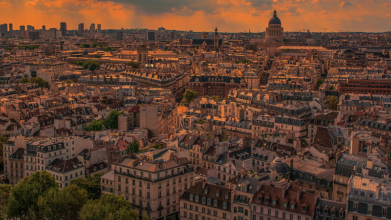 Aerial View Paris City France Travel, HD wallpaper