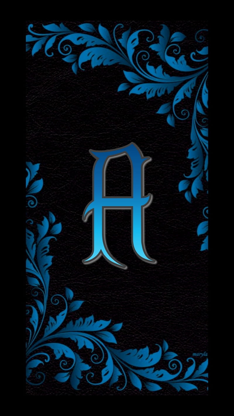 Blue A, alphabet, black, blue, border, desenho, letter a, letters, nature,  HD phone wallpaper | Peakpx