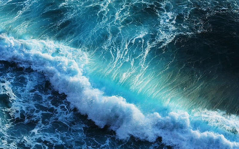 ocean, waves, ripples, foam, Nature, HD wallpaper