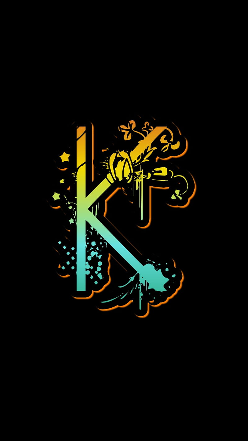 Letter K, alphabet, black, bright, colorful, decoration, initial, letters,  name, HD phone wallpaper | Peakpx