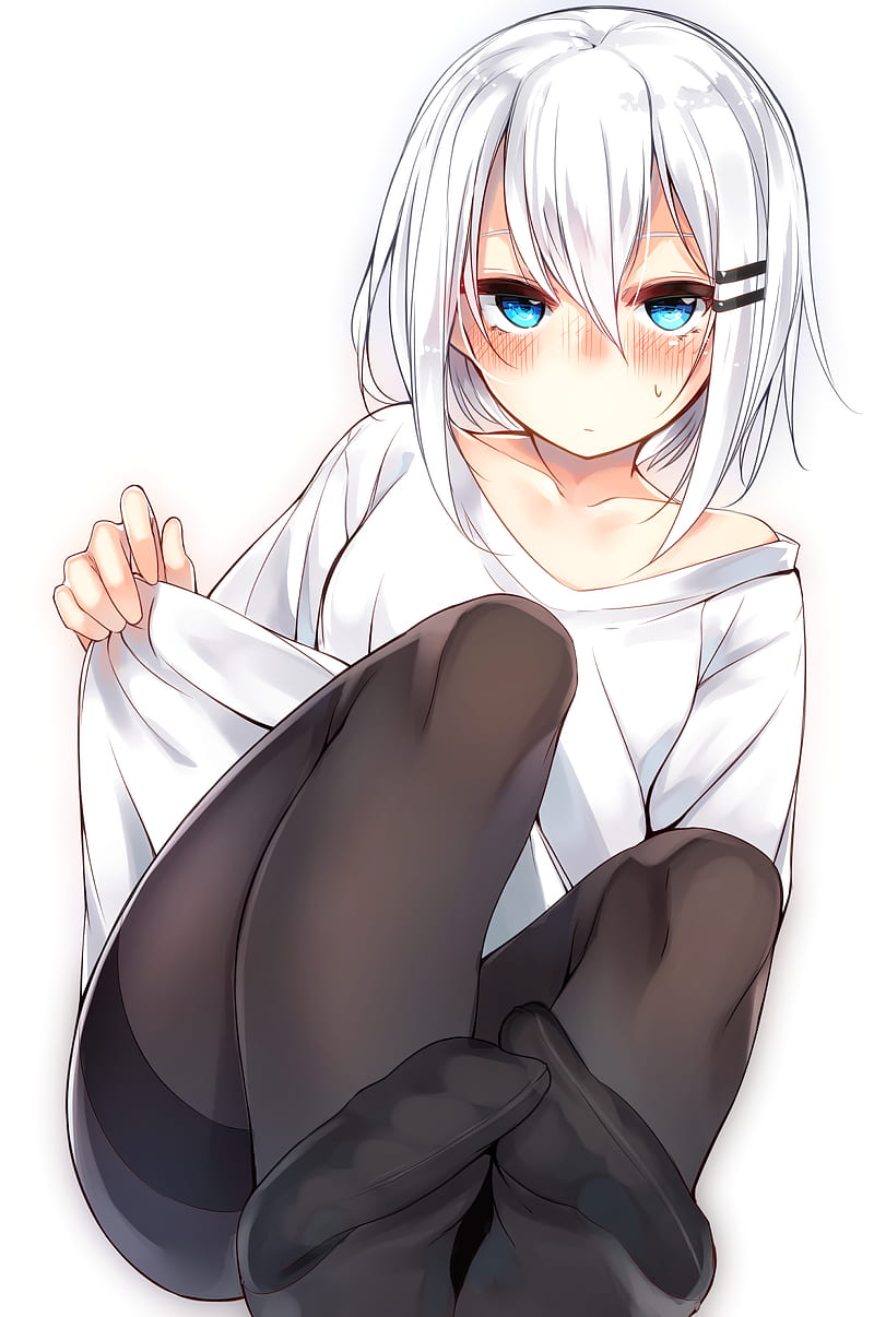 Anime girl with white hair Edit2 by usagi7555324 on DeviantArt