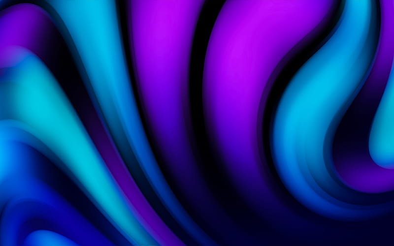 violet and blue waves, abstract weaving background, violet backgrounds, creative, colorful backgrounds, wavy textures, abstract waves, HD wallpaper