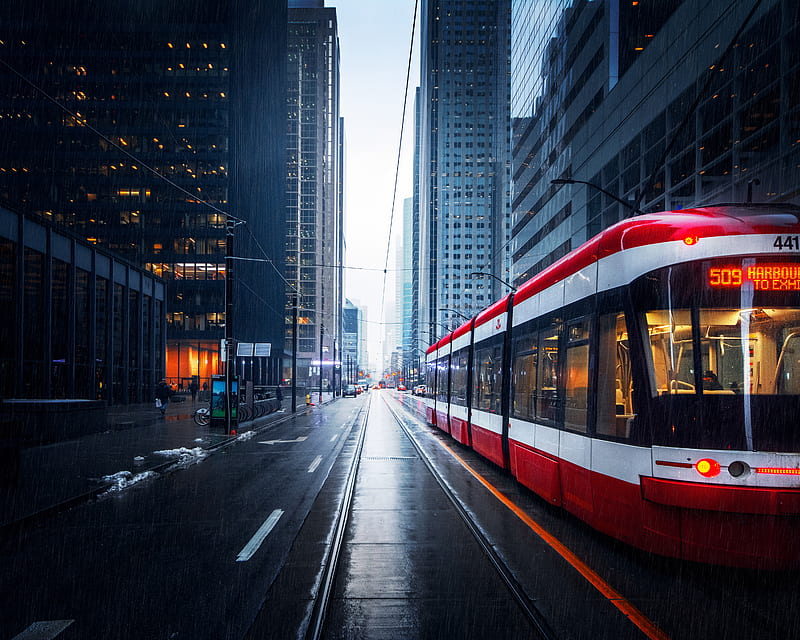 Tram In Downtown Toronto, tram, graphy, HD wallpaper