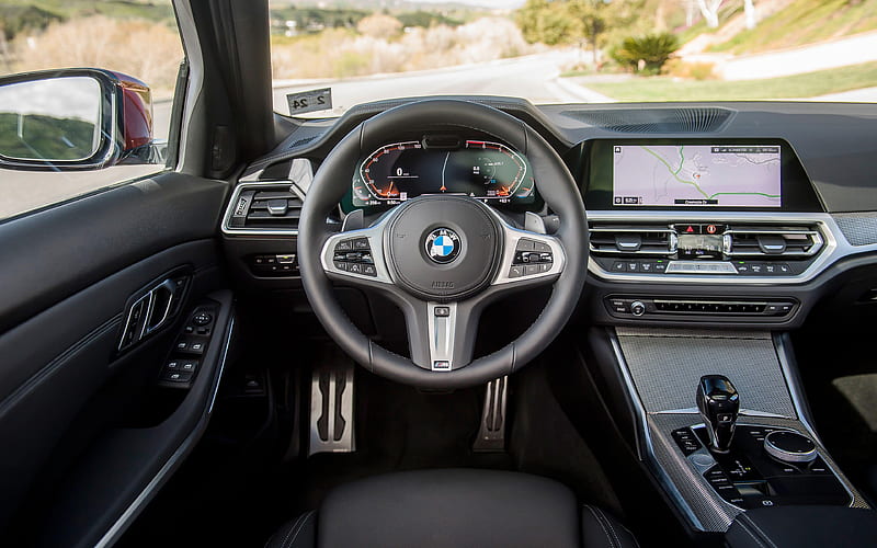 BMW M3, interior, G20, 2019 cars, BMW 330i M Sport xDrive, dashboard, 2019 BMW M3, german cars, BMW, HD wallpaper