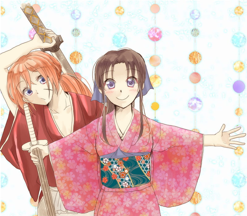 Anime, Rurouni Kenshin, Kenshin Himura , Kaoru Kamiya, HD wallpaper