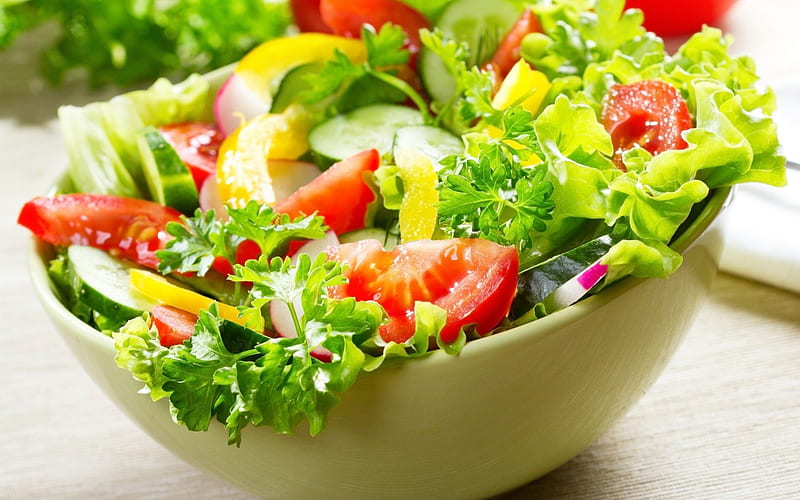*** fresh salad ***, food, vegetables, fresh, salad, HD wallpaper