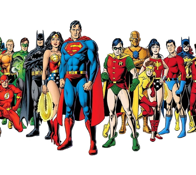 JLA and Titans, batgirl, batman, cyborg, flash, lantern, robin, superman,  HD wallpaper | Peakpx