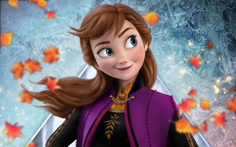 Anna, frozen 2, princess, leaf, frumusete, justin mertens, luminos, wind,  fantasy, HD wallpaper | Peakpx