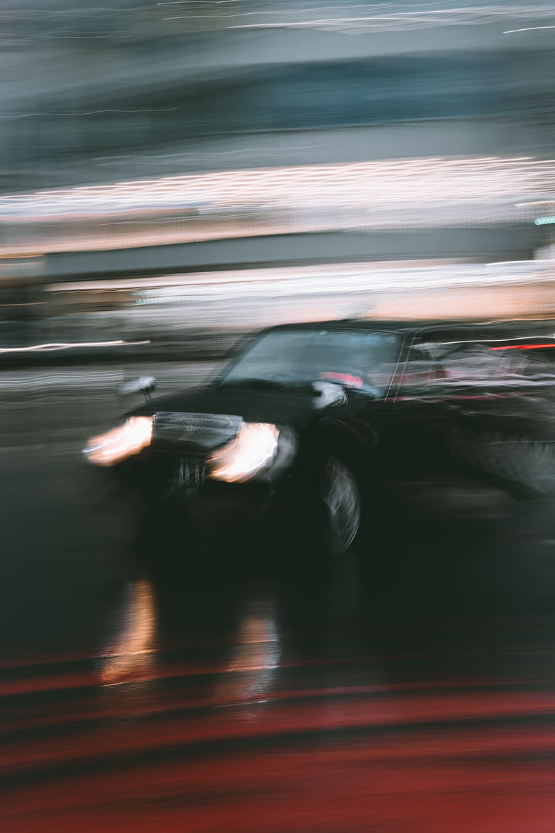 car, blur, motion, speed, lights, HD phone wallpaper